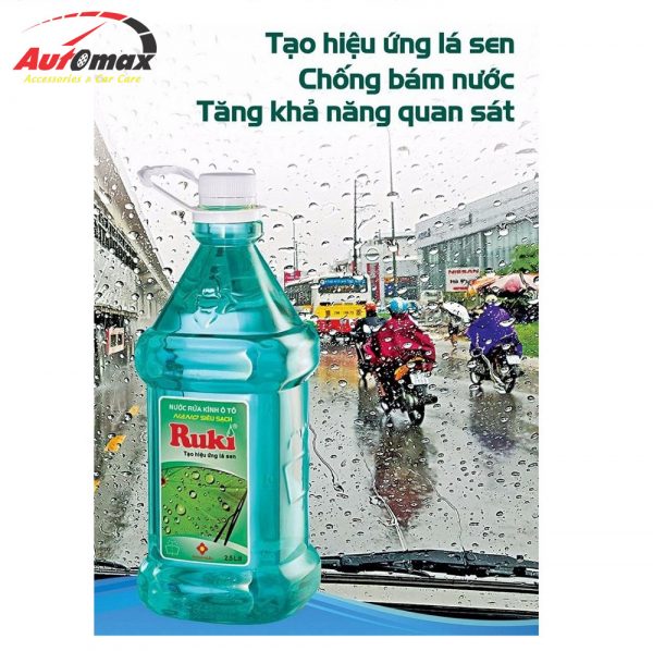 Chai nước rửa kính xe ô tô Ruki dung tích 2.5 lít với công nghệ nano