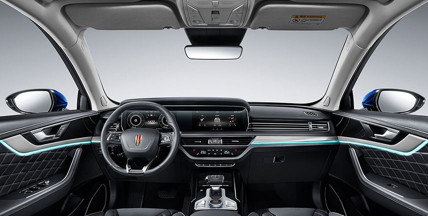 Khoang nội thất tiện nghi của xe ô tô Trung Quốc giá rẻ Hongqi HS5