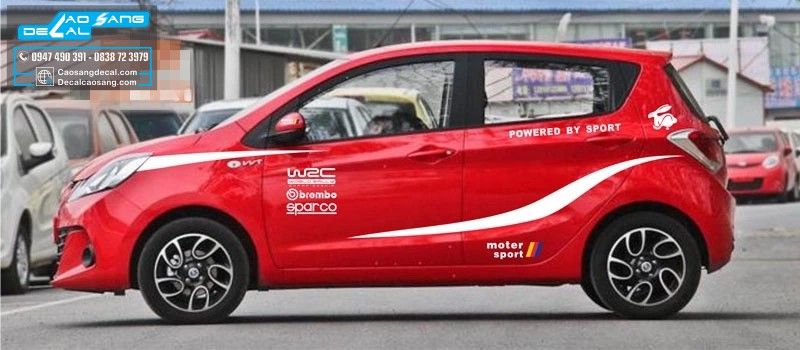 Kia Morning dán đề can tem sườn thể thao