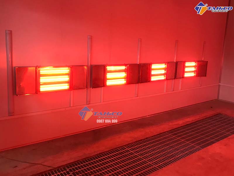 Hệ thống đèn chiếu sáng trong phòng sơn ô tô