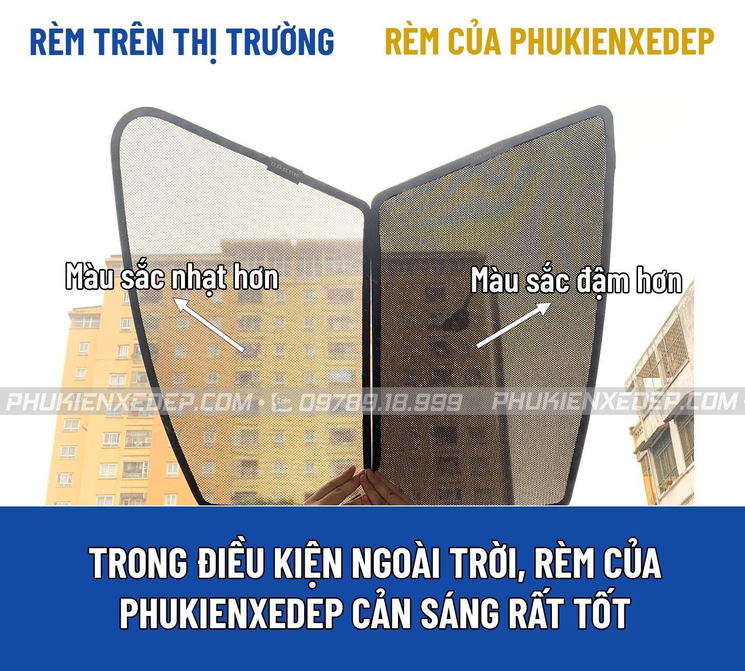 Hiệu quả thực tế của rèm che nắng theo xe trên kính ô tô Chevrolet