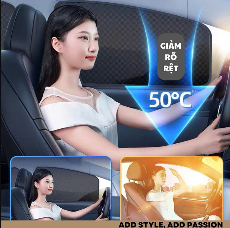 Bộ rèm che nắng xe ô tô cho cửa trước và cửa sau