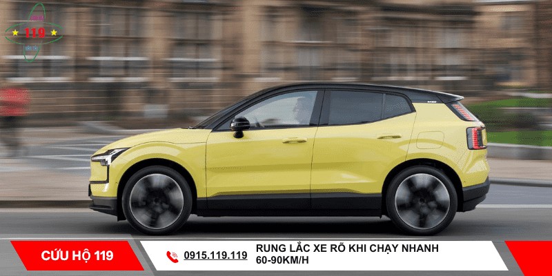Ảnh mô tả xe ô tô bị rung lắc mạnh khi chạy ở tốc độ 60-90km/h
