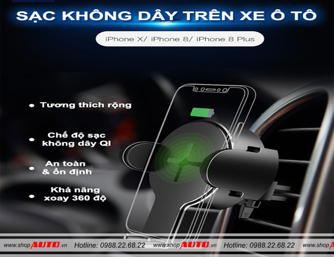 Sạc điện thoại không dây tiện lợi cho xe ô tô Kia Rio