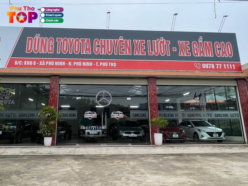 Không gian rộng rãi trưng bày xe ô tô cũ tại showroom