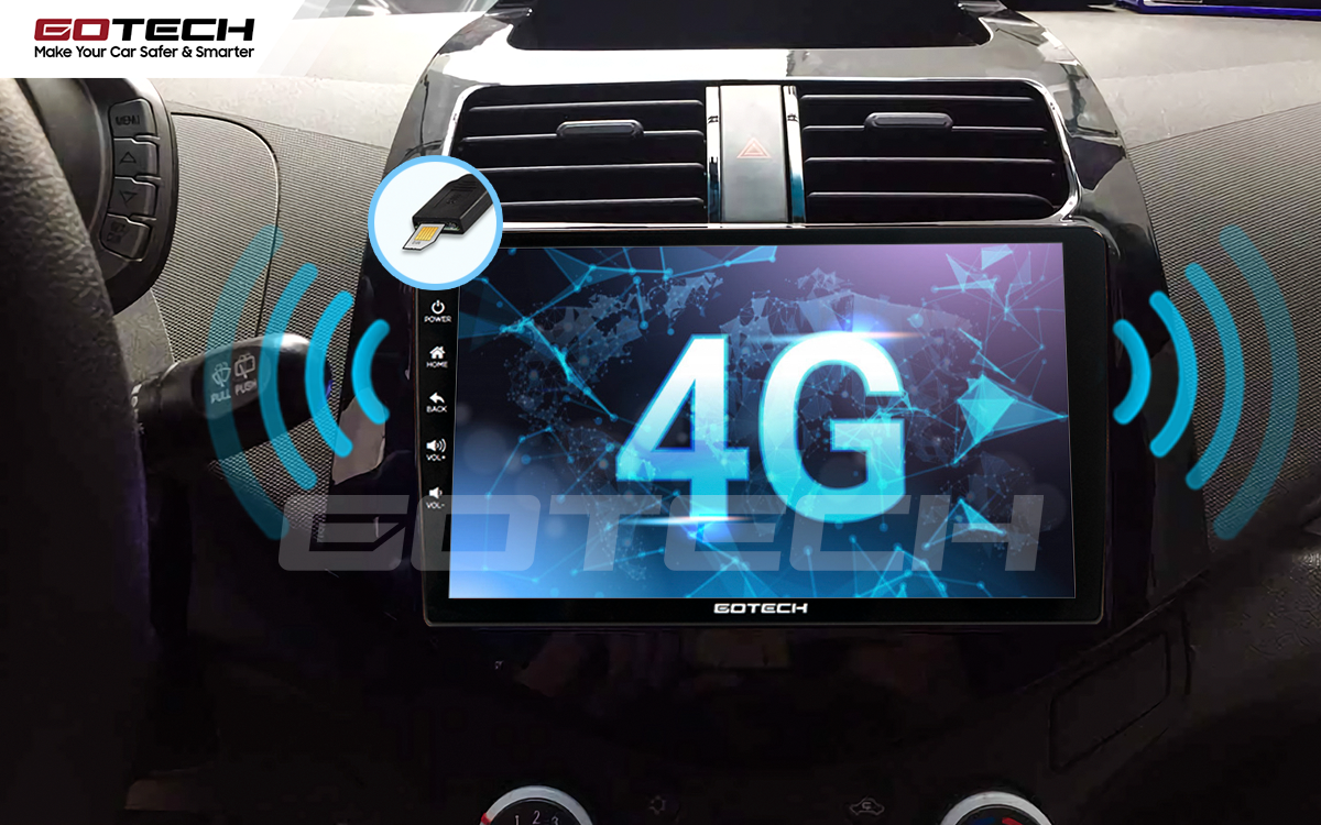 Kết nối mạng 4G tốc độ cao trên màn hình GOTECH dành cho xe Chevrolet Spark 2012