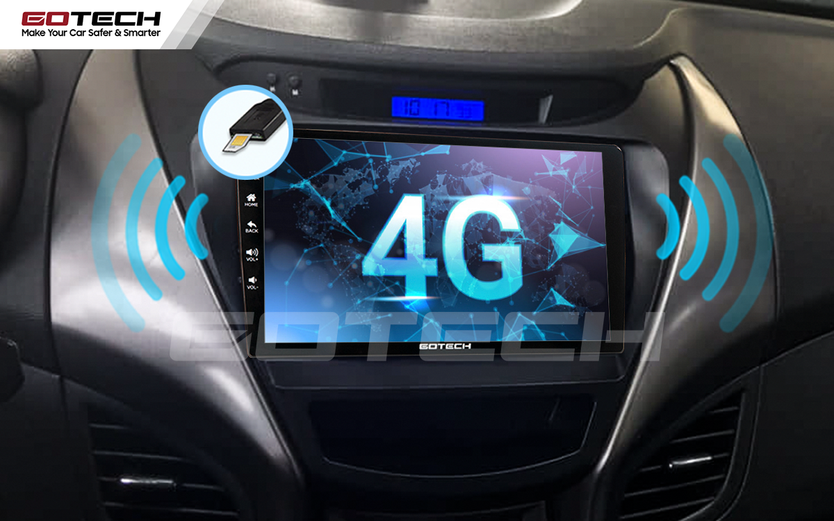 Kết nối internet 4G trên màn hình xe ô tô Elantra 2015