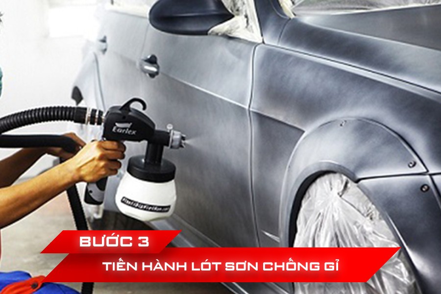 Quá trình sơn lót chống gỉ cho xe ô tô, bước quan trọng trong việc đảm bảo độ bền lớp sơn mới
