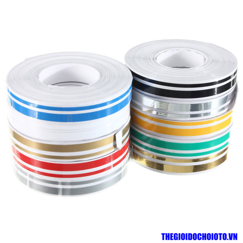 Cuộn decal chỉ viền màu trang trí thân xe ô tô