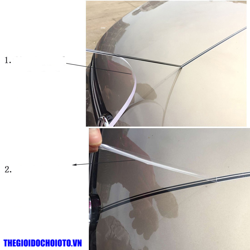Cuộn decal chỉ viền màu trang trí thân xe ô tô