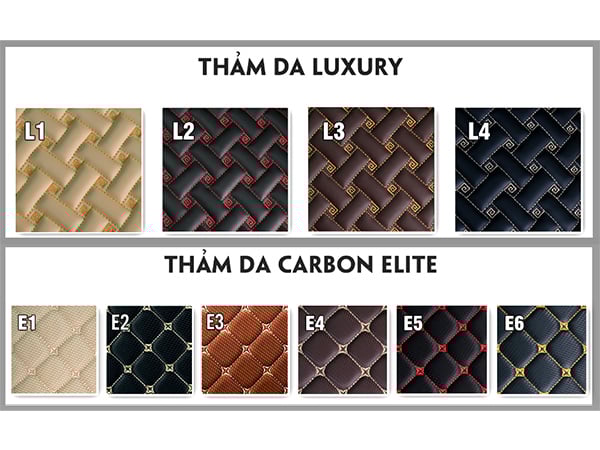 Các mẫu chất liệu và họa tiết thảm lót sàn xe ô tô cao cấp