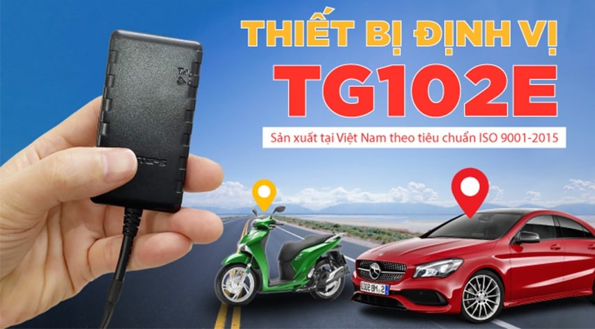 Bản đồ hiển thị hành trình giám sát xe máy ô tô qua TG102E