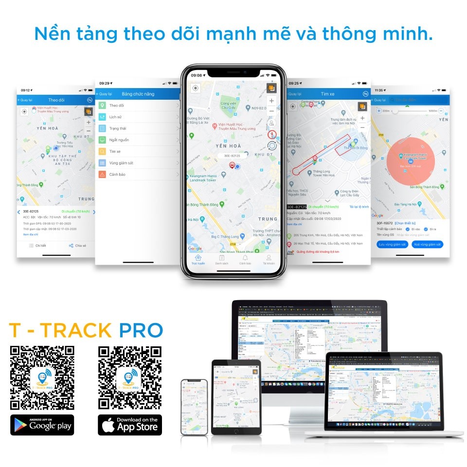 Giao diện phần mềm giám sát hành trình xe bằng thiết bị TG102E
