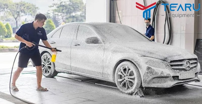 Khu vực rửa xe ô tô cần phải rộng hơn các khu vực khác để tối ưu