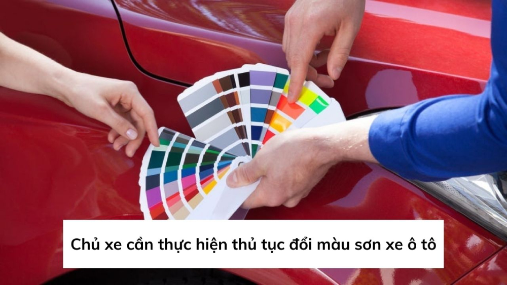Hình ảnh xe ô tô đang được sơn lại