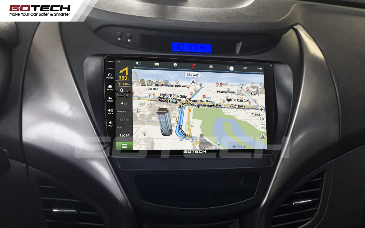 Bản đồ dẫn đường trên màn hình xe ô tô Elantra 2015