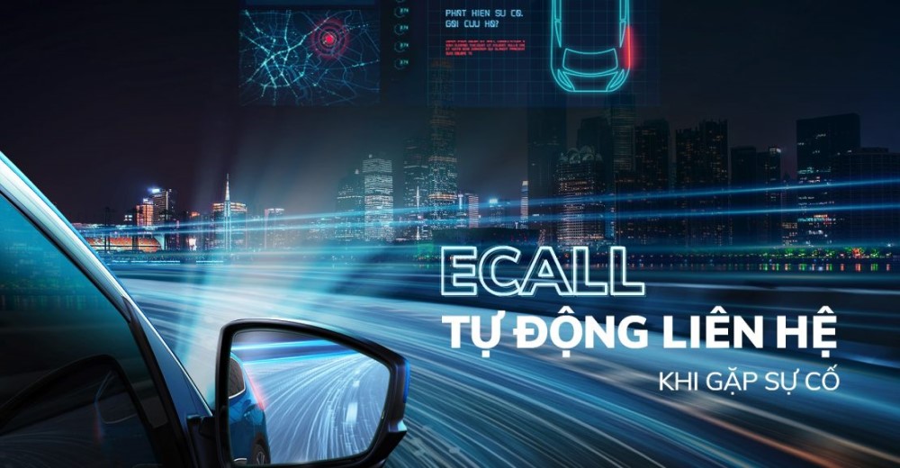 Hệ thống ECall tự động liên hệ dịch vụ khẩn cấp trên xe ô tô