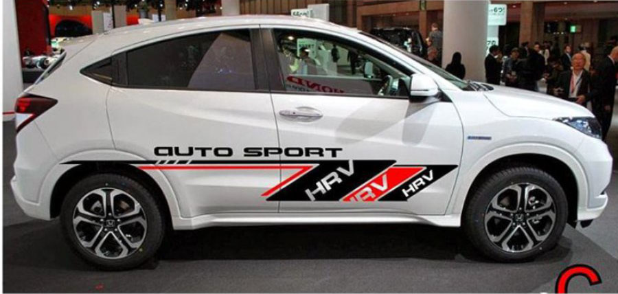 Decal dán sườn xe 4 chỗ phong cách đua xe với số