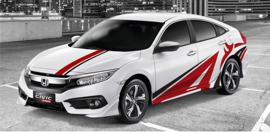 Mẫu tem dán sườn xe ô tô họa tiết hình học màu xanh dương