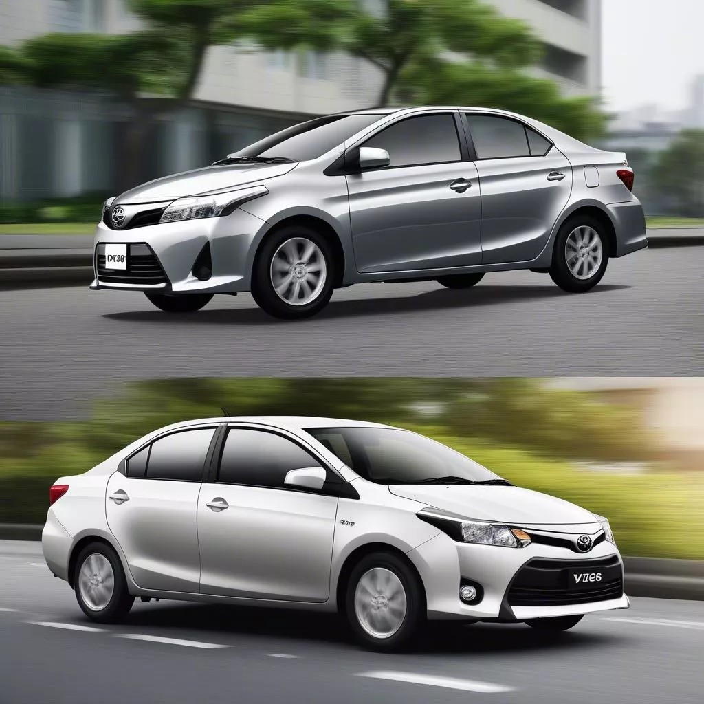 So sánh kiểu dáng ngoại thất xe Toyota Vios đời 2010 và 2017