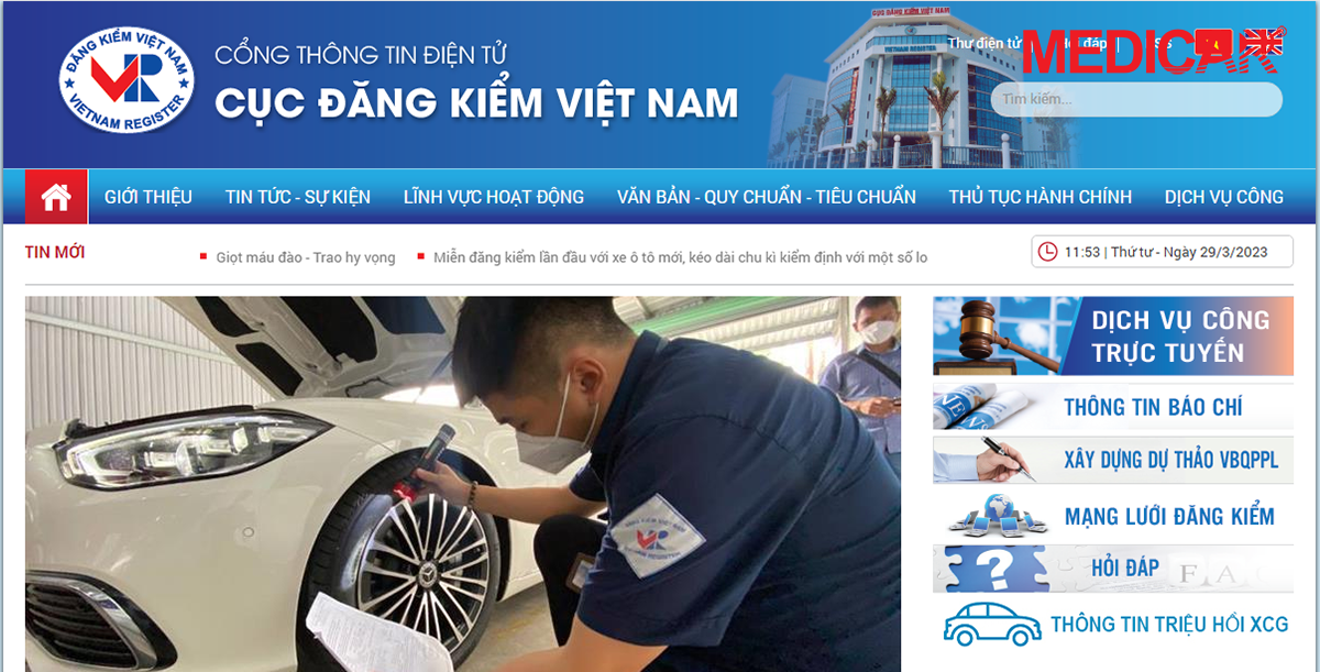 Mục 'phương tiện xe cơ giới cho chủ phương tiện' khi tra cứu đăng kiểm online