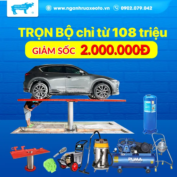 Trọn bộ thiết bị rửa xe kết hợp bãi giữ xe ô tô Trọn bộ thiết bị rửa xe kết hợp bãi giữ xe ô tô
