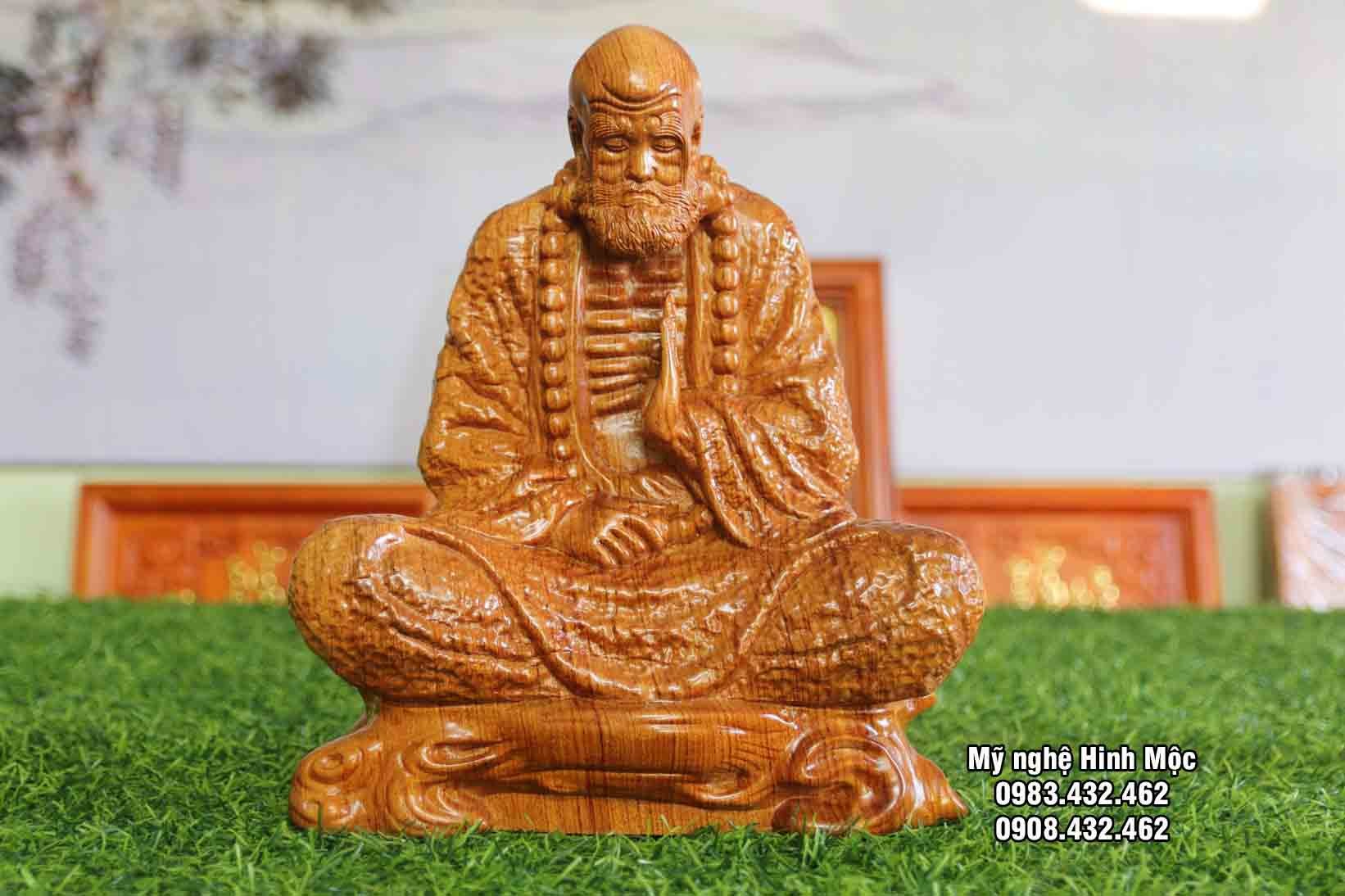 tuong-dat-ma-ngoi-thien Tượng gỗ Đạt Ma thiền cỡ nhỏ để xe ô tô