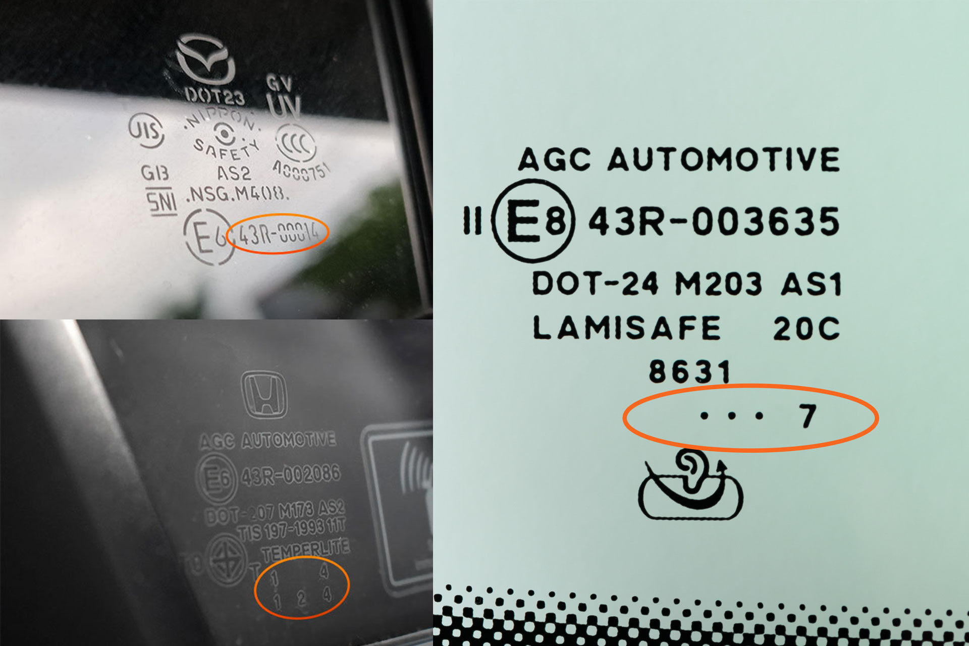 Cách xác định năm sản xuất qua ký hiệu trên kính xe ô tô