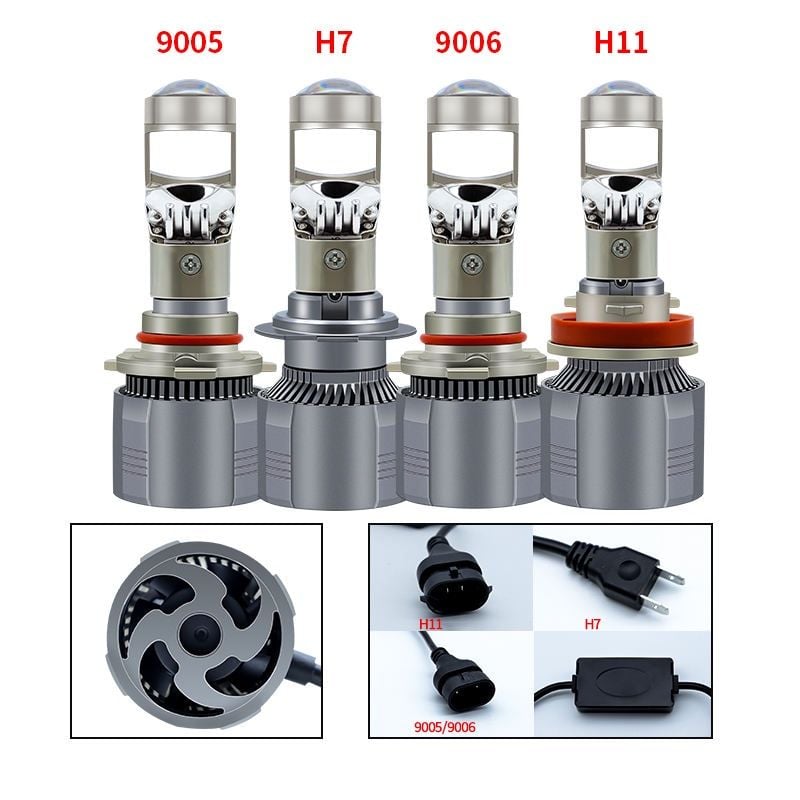 Đèn bi cầu LED mini xe ô tô chân H4