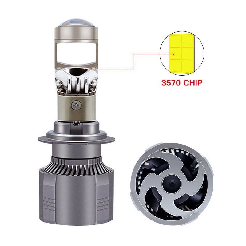 Chi tiết ống kính đèn bi cầu LED mini ô tô