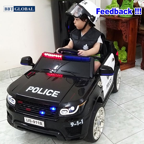 Xe ô tô điện trẻ em dáng xe cảnh sát US911B