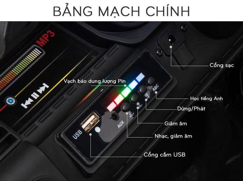 Ghế ngồi bọc da và đai an toàn trên xe ô tô điện cảnh sát