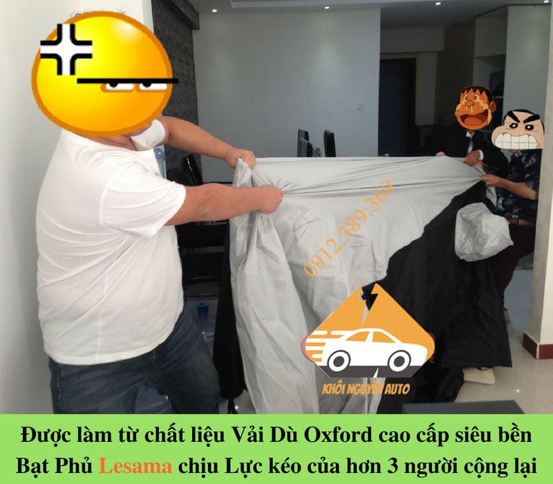 Chất liệu vải dù siêu bền của bạt phủ xe ô tô 5 chỗ