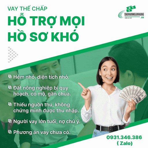 Biểu đồ vay vốn ngân hàng Agribank thế chấp sổ đỏ
