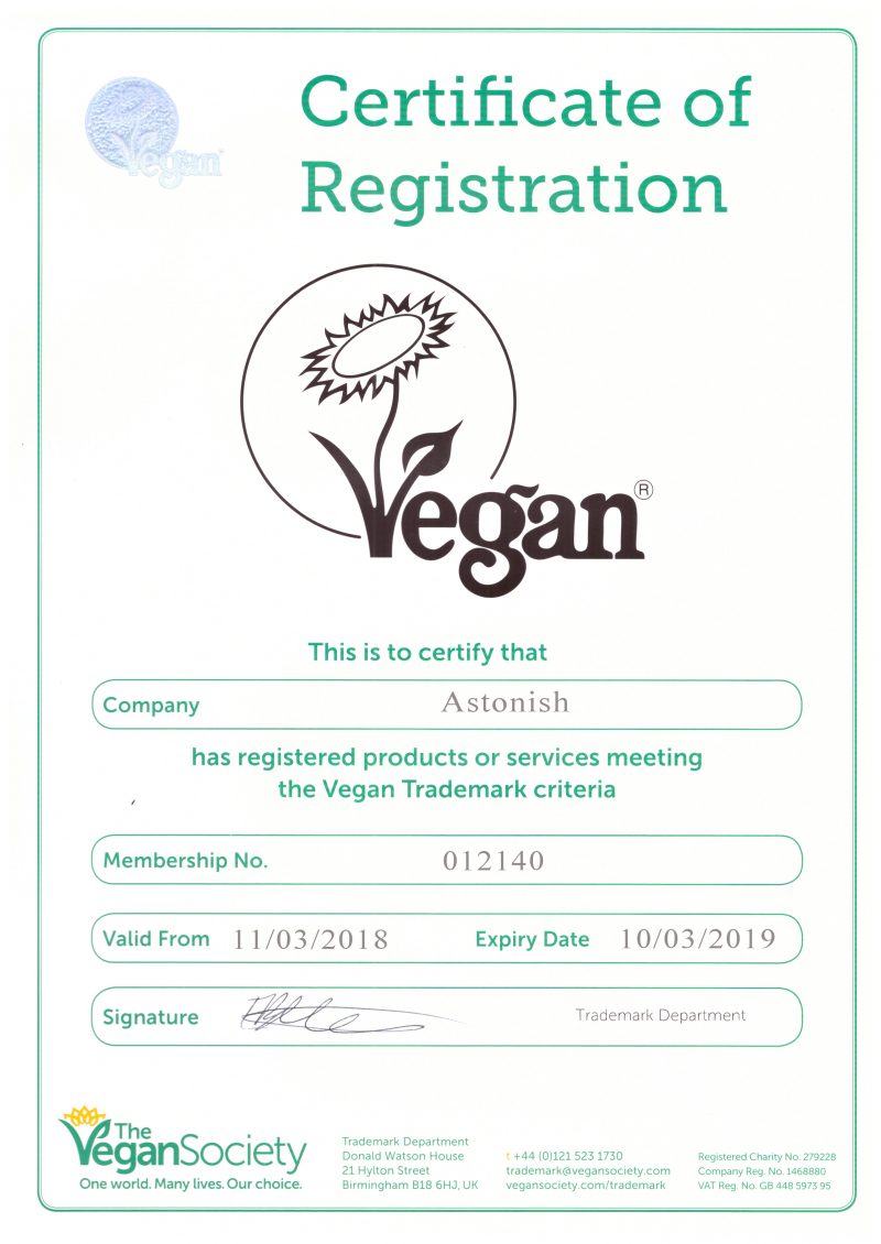 Chứng nhận Vegan Society cho dung dịch vệ sinh nội thất ô tô