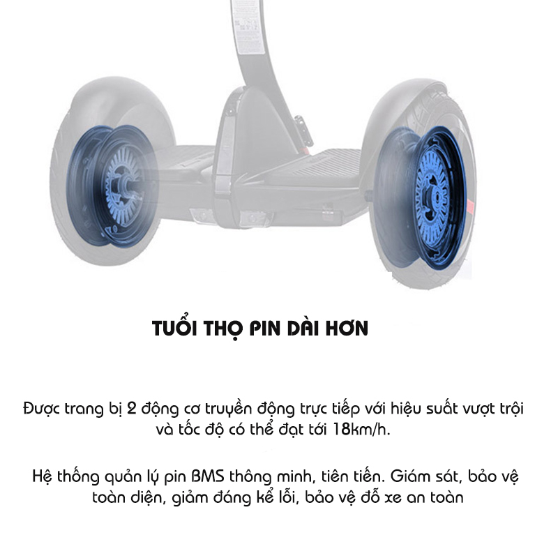 Ninebot Mini PRO đặt trên mặt đường lát gạch, cho thấy kích thước thực tế.