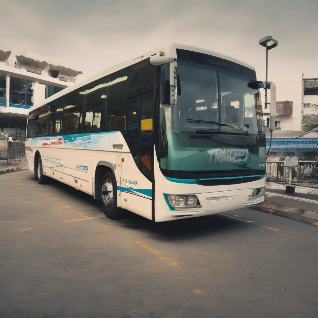 Xe khách Tracomeco đang chạy trên đường cao tốc