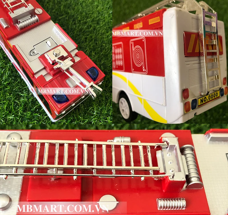 Chi tiết mô hình xe ô tô điều khiển từ xa cứu hỏa No.2968-A được tái hiện tỉ mỉ