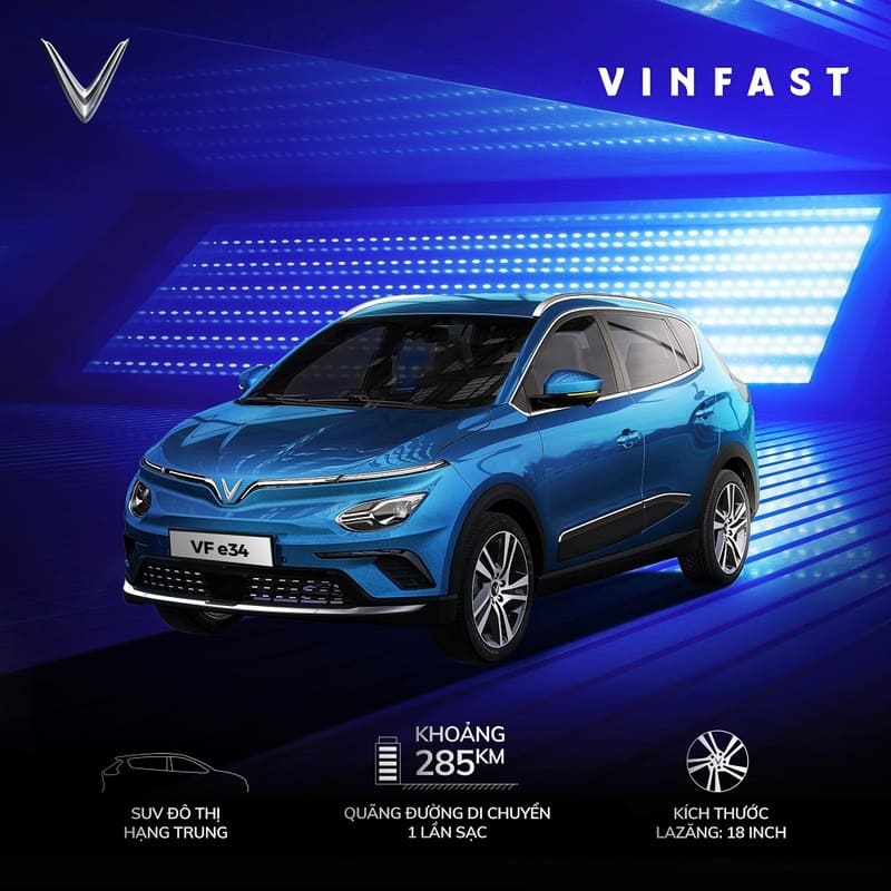 Đánh giá xe ô tô VinFast VF e34: Chi tiết thông số kỹ thuật xe điện