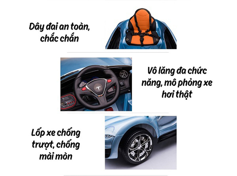 Điều khiển từ xa xe ô tô điện màu xanh Holla