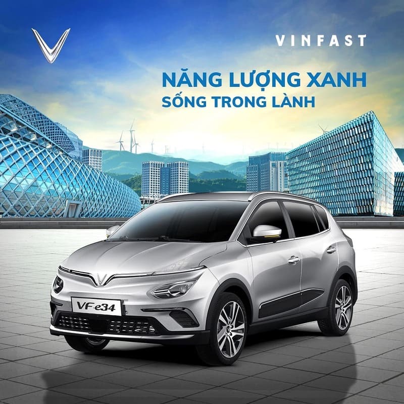 Đánh giá xe ô tô VinFast VF e34: Hình ảnh xe điện 5 chỗ di chuyển đô thị
