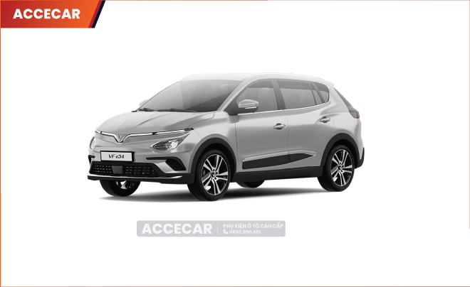 Cận cảnh phần đầu xe Vinfast VF e34 màu bạc