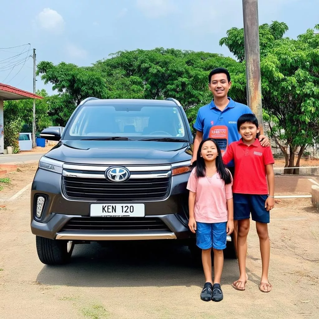 Gia đình hạnh phúc bên xe ô tô Kenbo 7 chỗ