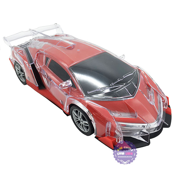 Xe ô tô đồ chơi Ferrari đèn Led 3D màu đỏ