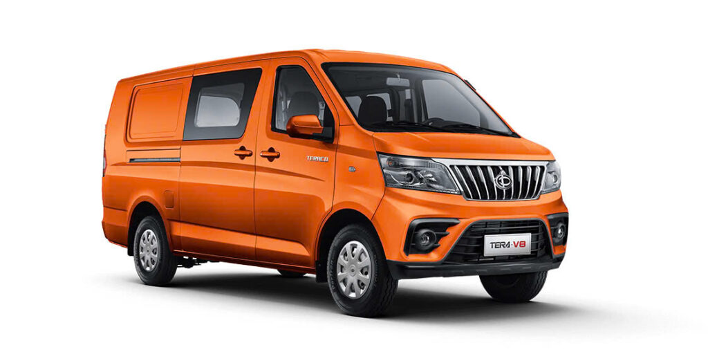 Hình ảnh tổng thể xe ô tô tải van Tera V8 5 chỗ màu trắng