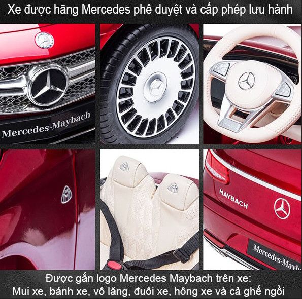 Nội thất xe ô tô điện trẻ em Mercedes Maybach S650 với ghế da