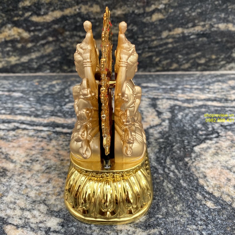 Tổng quan Tượng Phật Quan Âm 2 mặt và đế trên xe