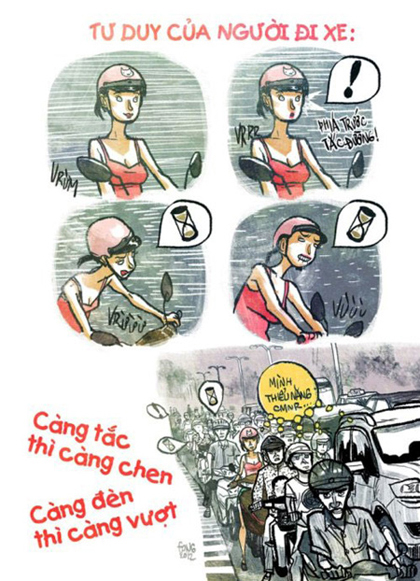 Biếm họa ô tô xe máy trời mưa: Góc nhìn hài hước và sâu sắc về giao thông