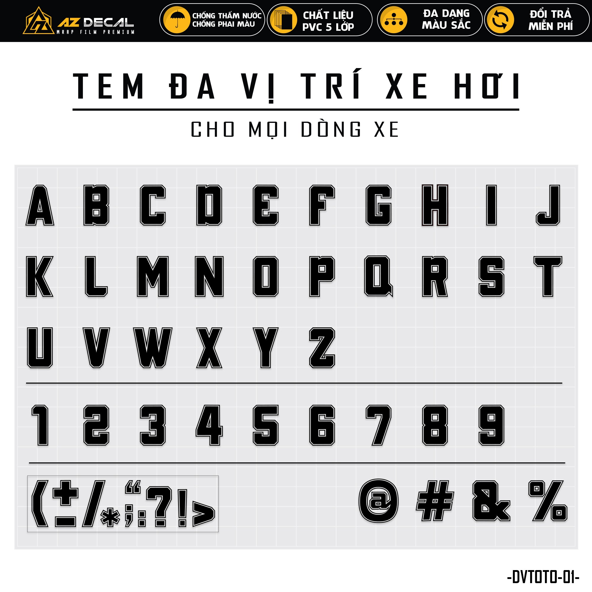 Chữ Cái Dán Xe Ô Tô: Hướng Dẫn Toàn Diện Từ A Đến Z