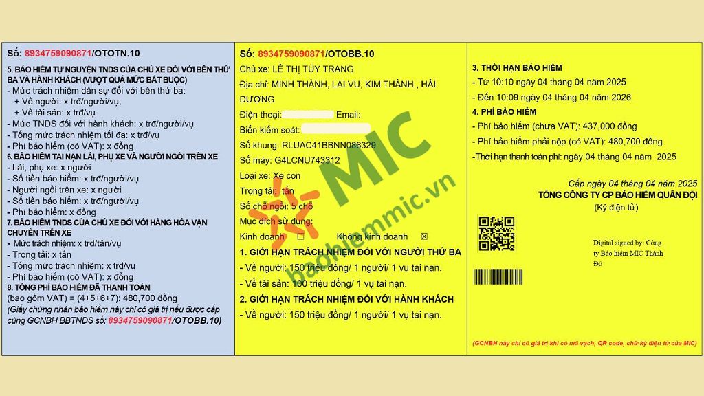 Mẫu Báo Phí Bảo Hiểm Xe Ô Tô: Hướng Dẫn Chi Tiết